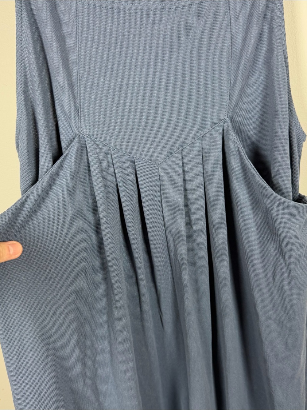 Halara Easy Breezy Wide Leg Overalls Blue Waffle Knit Jumpsuit Large 02682434 - Picture 5 of 13
